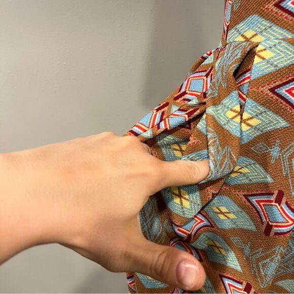 LuLaRoe geometric print short sleeve Amelia dress size extra small - Picture 3 of 13